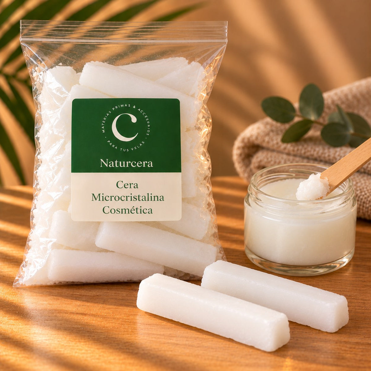 Cera microcristalina para cosmética y vaselinas en barras con tarro de bálsamo - Naturcera