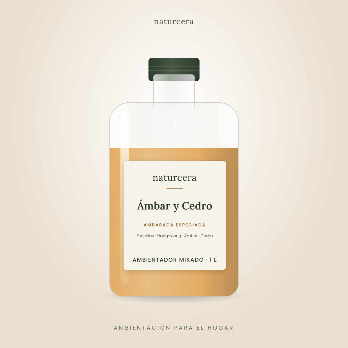 Ambientador mikado Ámbar y Cedro – recarga 1 L