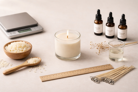 Cálculo de cera y fragancia para velas artesanales