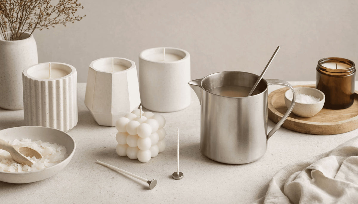 Velas artesanales hechas con moldes de silicona