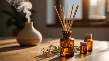 Ambientador casero mikado con varillas y fragancia