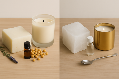 Comparativa entre parafina y cera de soja para velas