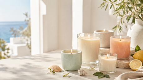 Velas de verano con ceras y aromas frescos