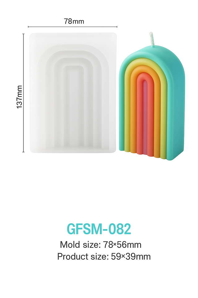 Molde de Silicone para Vela Arco-Íris