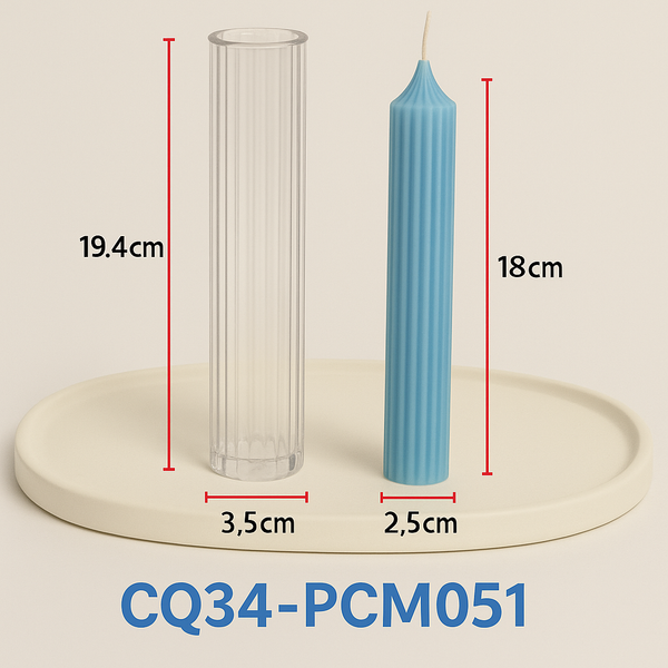 Molde de Plástico para Velas Finas y Estriadas