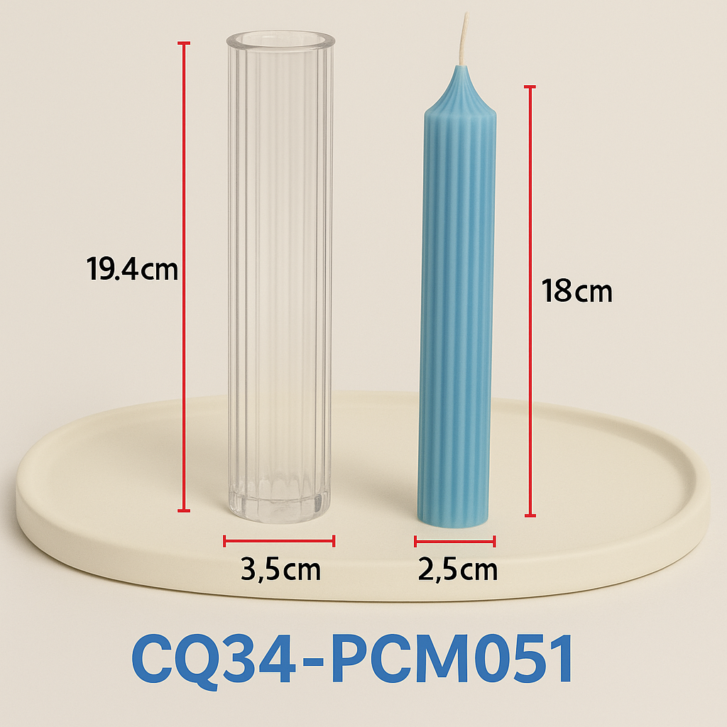 Molde de Plástico para Velas Finas e Estriadas