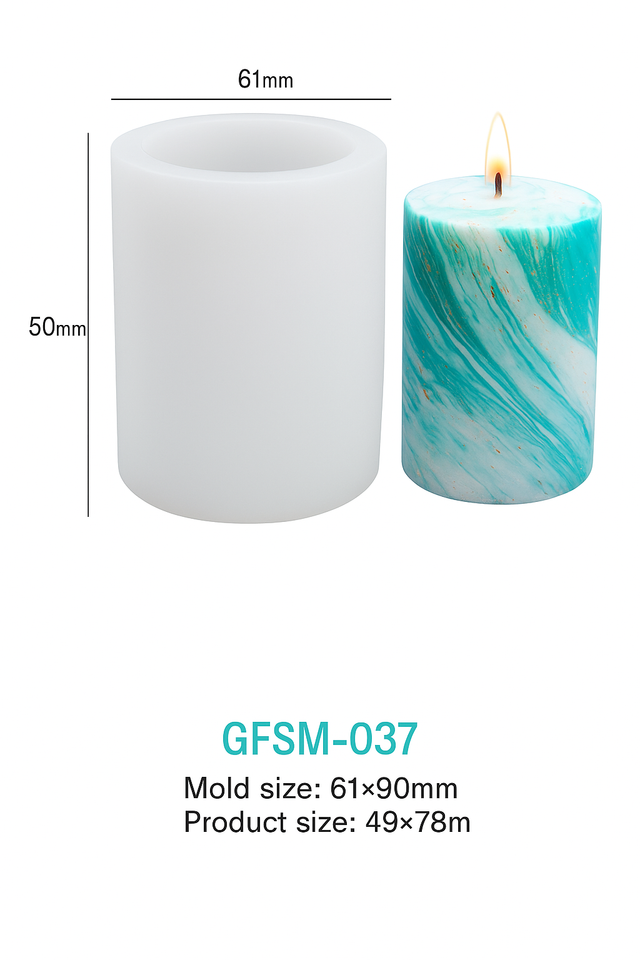 Molde de Silicona Cilíndrico para Velas 