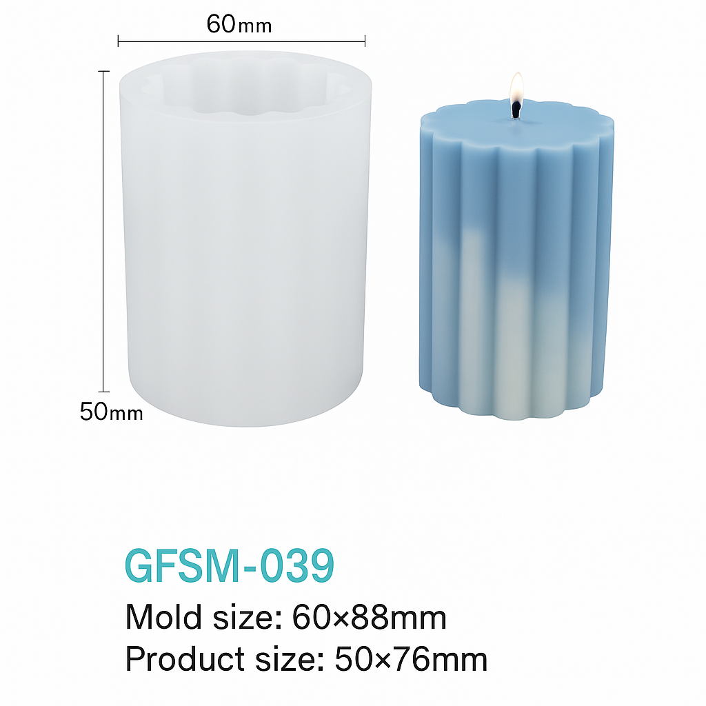 Molde de Silicona Estriado para Velas