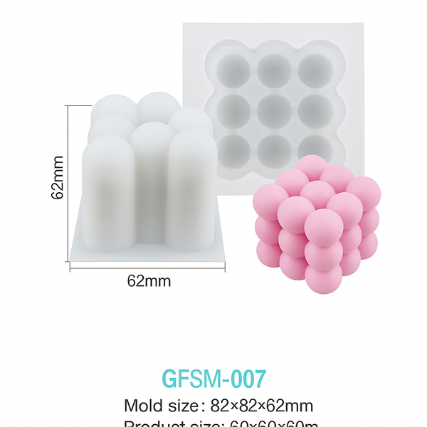 Molde de Silicona para Vela Bubble Cube Individual