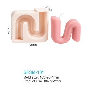 Silicone Mold for Candles with U-Shaped Curve