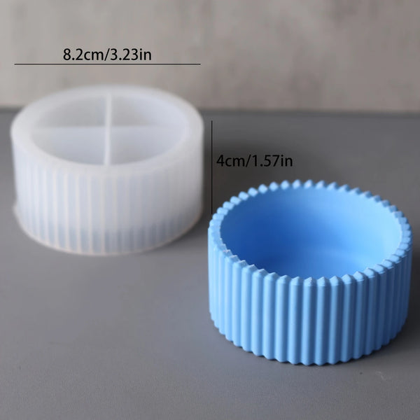 Molde de Silicona para resina Acanalada Redonda con Divisiones (8,2 × 4 cm)