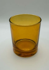 Vaso para velas color amarillo transparente