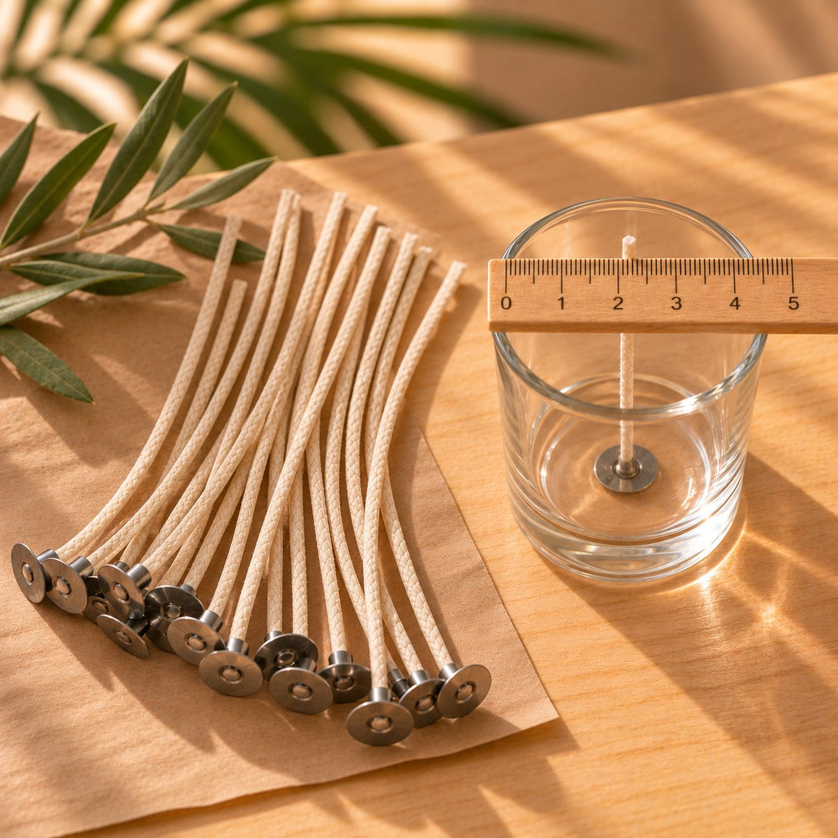 Stoppini eco con anima in cellulosa per candele in contenitore da 4-5 cm di diametro, Naturcera