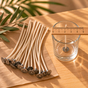 Stoppini eco con anima in cellulosa per candele in contenitore da 4-5 cm di diametro, Naturcera