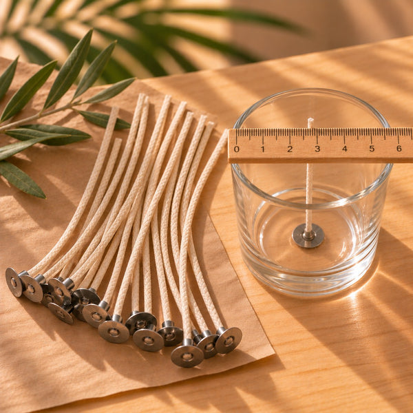 Stoppini eco con anima in cellulosa per candele in contenitore da 5-6 cm di diametro, Naturcera