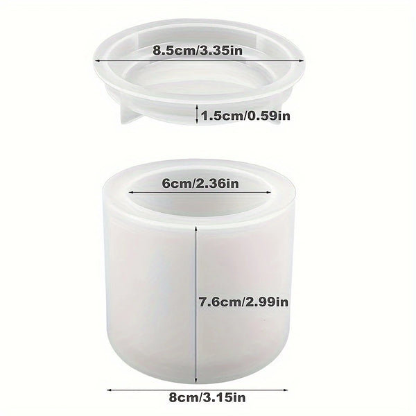 Molde de Silicona con Tapa – Cilíndrico 8×7,6 cm