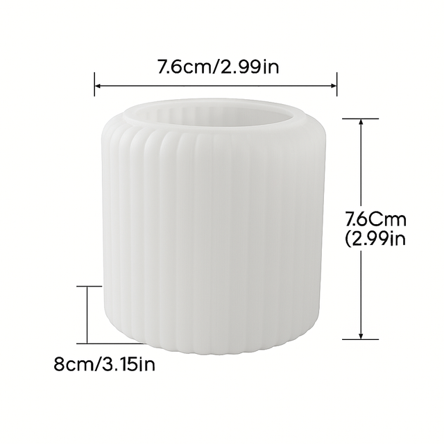 Molde de Silicona para resina Cilíndrico con Relieve Vertical